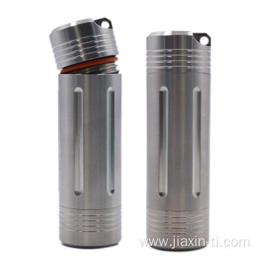 Large Capacity Waterproof Titanium Pill Capsule Holder